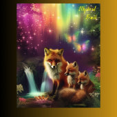 Mystieke Forest Fox en welpen Foto Afdruk
