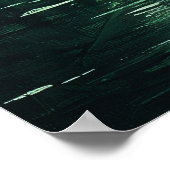 Mystieke Forest Moon in zwart-wit groen Poster (Hoek)