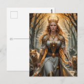 Mystieke Freyja Noorse Godin Briefkaart - Noors (Voorkant / Achterkant)