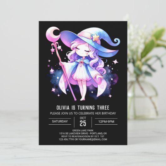 Mystieke Fun Wizard Verjaardag Kaart (Staand voorkant)