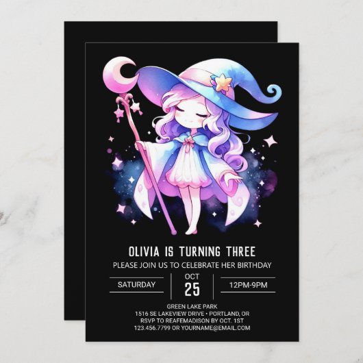 Mystieke Fun Wizard Verjaardag Kaart (Voorkant / Achterkant)