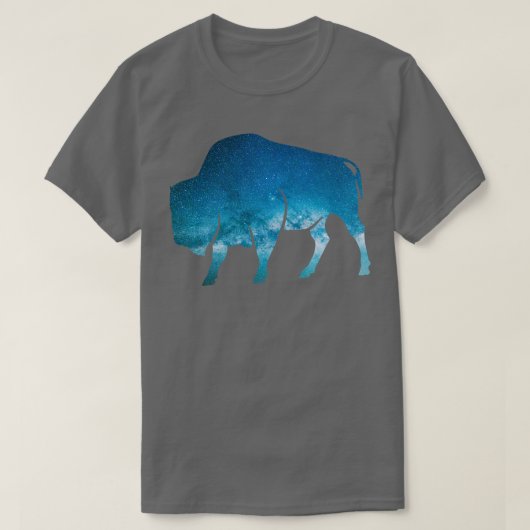 Mystieke Galaxy Buffalo Night Sky Bison Native TSh T-shirt (Design voorkant)