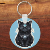 Mystieke Galaxy Kat Sleutelhanger (Voorkant)