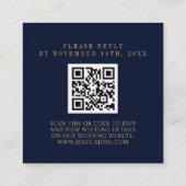 Mystieke Galaxy Navy Blue QR Code Bruiloft RSVP Informatiekaartje (Achterkant)