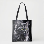 Mystieke gebroken licht kat kunst tote tas (Voorkant)