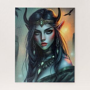 Mystieke Gehoornde Beauty Jigsaw Puzzel