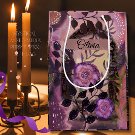 Mystieke gemengde-media bloemenboog Paars Roze Medium Cadeauzakje