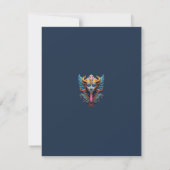 Mystieke gevleugelde godheid RSVP kaartje (Achterkant)