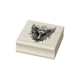 Mystieke gevleugelde godheid rubberstempel