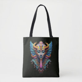 Mystieke gevleugelde godheid tote bag