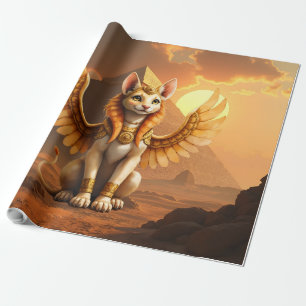 Mystieke gevleugelde kat Sphinx - Egyptische fanta Cadeaupapier