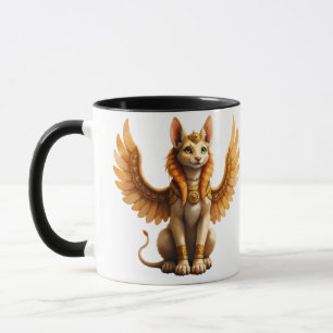 Mystieke gevleugelde kat Sphinx - Egyptische fanta Mok