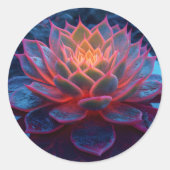 Mystieke gloed succulent-vurige botanische elegant ronde sticker (Voorkant)