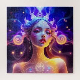 Mystieke gloeiende Godin Portret Jigsaw puzzel