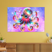 Mystieke gloeiende octopus canvas afdruk (Insitu (Woonkamer))