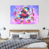 Mystieke gloeiende octopus canvas afdruk (Insitu (Slaapkamer))