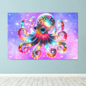 Mystieke gloeiende octopus canvas afdruk (Insitu (Houten vloer))