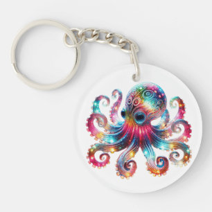 Mystieke gloeiende octopus sleutelhanger