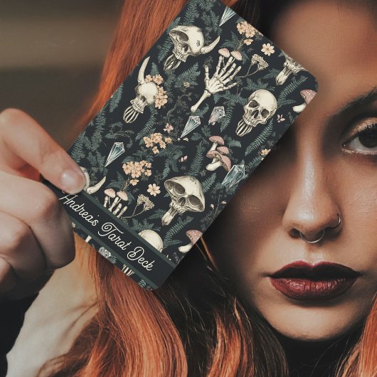 Mystieke Goblincore Skulls & Greenery Wild Witch Pokerkaarten