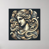 Mystieke Godin -  gegraveerde lijnkunst Canvas Afdruk (Voorkant)