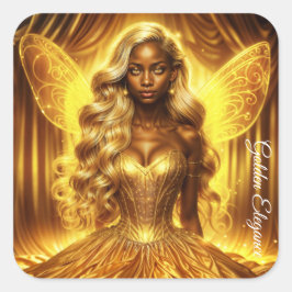Mystieke godin van het licht met stralende sprookj vierkante sticker