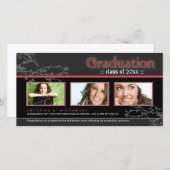 Mystieke goth afstudeeraankondiging (rood) (Voorkant / Achterkant)