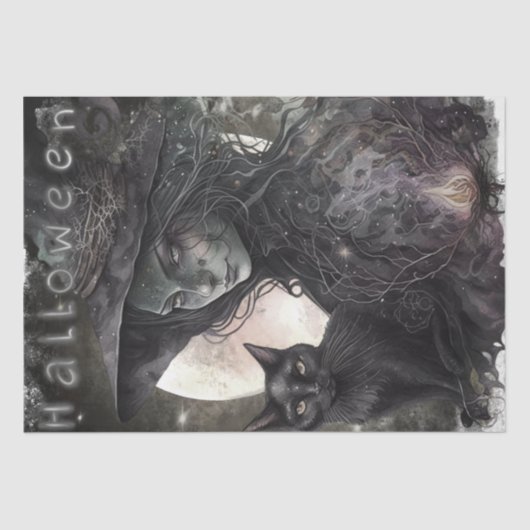 mystieke gotische heks tissuepapier (Voorkant)