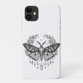Mystieke gotische mot botanische hemelse lijnkunst Case-Mate iPhone case