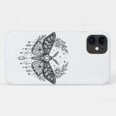 Mystieke gotische mot botanische hemelse lijnkunst Case-Mate iPhone case (Achterkant (horizontaal))
