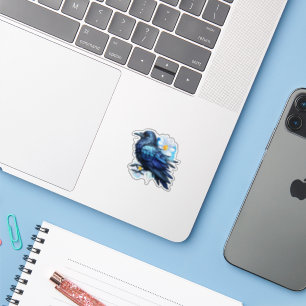 Mystieke gotische raven sticker – Donkere vogel
