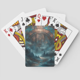 Mystieke Gotische Steampunk - Blauwe Koperen Patin Pokerkaarten
