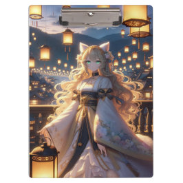 Mystieke Gouden Catgirl Royalty Dubbelzijdig Klembord