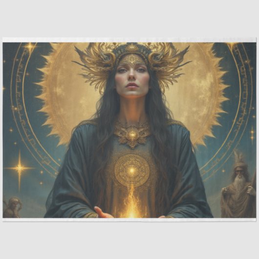 Mystieke Gouden Godin Tissuepapier (Voorkant)
