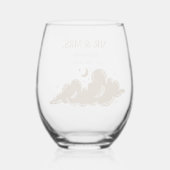 Mystieke gouden hemelse bruiloft wijnglas zonder voet (Achterkant)