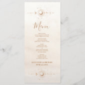 Mystieke Gouden Hemelse Sterren Bruiloft Menu (Achterkant)