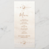Mystieke Gouden Hemelse Sterren Bruiloft Menu (Voorkant)