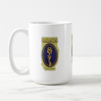 Mystieke Gouden Sleutel & Bloei: Elegant Logo Ontw Koffiemok