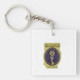 Mystieke Gouden Sleutel & Bloei: Elegant Logoontwe Sleutelhanger