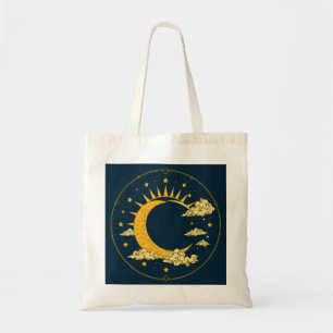 Mystieke Gouden Zon- en Maan Tarot Design Tote Bag