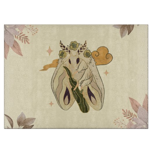 Mystieke Graphic, Beige Fae Moth Art Snijplank (Voorkant)