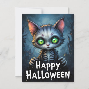 Mystieke Green Eyed Cat Halloween Enchanting Felin Briefkaart