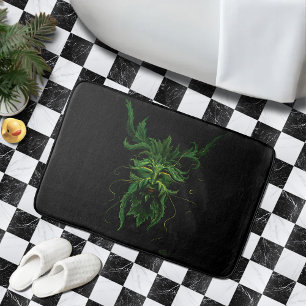 Mystieke Greenman Bos Geest Blad Gezicht Fantasie Badmat
