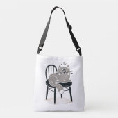 Mystieke Grijze Kat Slapen Met Derde Oog Open Crossbody Tas (Achterkant)