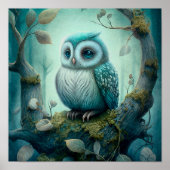 Mystieke groene bosuil | Uil print (Voorkant)