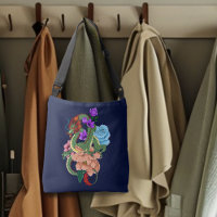 Mystieke Groene Chinese Draak Bloemig Marineblauw