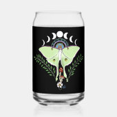 Mystieke Groene Etherische Maanvlinder Hemels Blikvorm Glas (Achterkant)