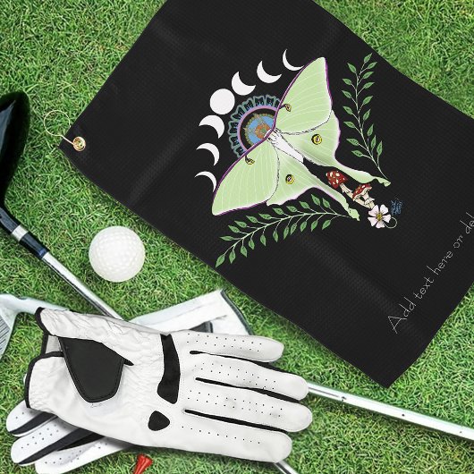 Mystieke Groene Etherische Maanvlinder Hemels Golfhanddoek