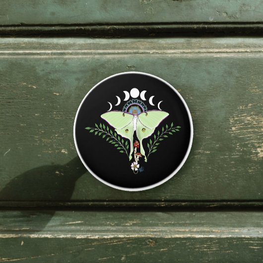 Mystieke Groene Etherische Maanvlinder Hemels Keramische Knop