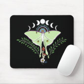 Mystieke Groene Etherische Maanvlinder Hemels Muismat (Met muis)