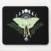 Mystieke Groene Etherische Maanvlinder Hemels Muismat (Voorkant)